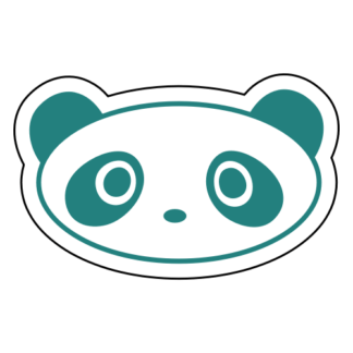 Oval Face Panda Sticker (Turquoise)